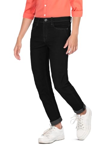 Image of Allen Solly Boys' Skinny Fit Jeans | Slim Denim Pants | Comfortable All-Day Feel | School & Casual Wear