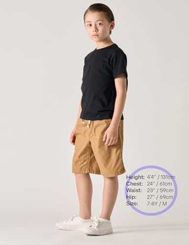 Image of LAPASA Boys & Girls Cotton T-Shirts 4 Pack Tagless Tees for 3T-13Y Kids K01 | Ribbed Crewneck Short Sleeve Undershirts for Toddlers and Teens. Soft, Breathable, Ideal for School /Daily Wear /Sport