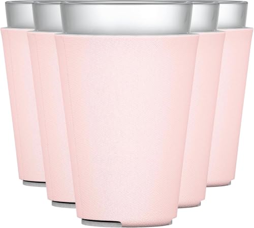 Image of TahoeBay Blank Pint Glass Sleeves, Beer Coolers, 6-Pack, Blush | Insulating Foam Cooler, 16oz Collapsible Tapered Beverage Holder, Bar Cup Insulator for Transfer Vinyl, HTV, Sublimation, DTF