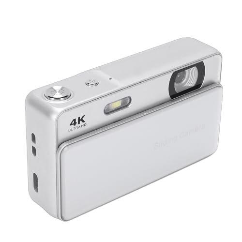 Image of Digital Camera 4K HD 64MP Sliding Retro Video with 16X Zoom Auto Focus 2.8 Inch Screen for Travel Photography Students (Silver)