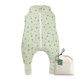 molis&co. Baby-schlafsack mit Füßen und Socke. 2.5 TOG. Größe: 80 cm (2 Jahre). Ideal für die Übergangszeit und den Winter. Botany Green. 100% bilogischem Baumwolle (OEKO-TEX 100).