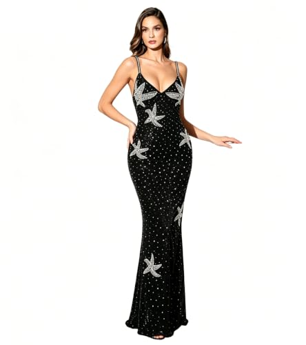 Image of Nagfar Women Rhinestone Sequin Birthday Party Sexy New Year Formal Dress