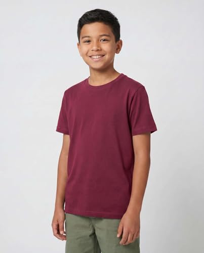 Image of 5 Pack Boys' Cotton T Shirts Crew Neck Plain Short Sleeve Tops Kids Teens