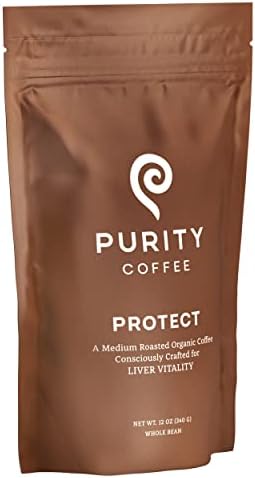 Purity Coffee PROTECT Highest Antioxidant Light-Medium Roast - USDA Certified Organic Specialty Grade Arabica Whole Bean Coffee - Third Party Tested for Mold, Mycotoxins, Pesticides - 12 oz Bag