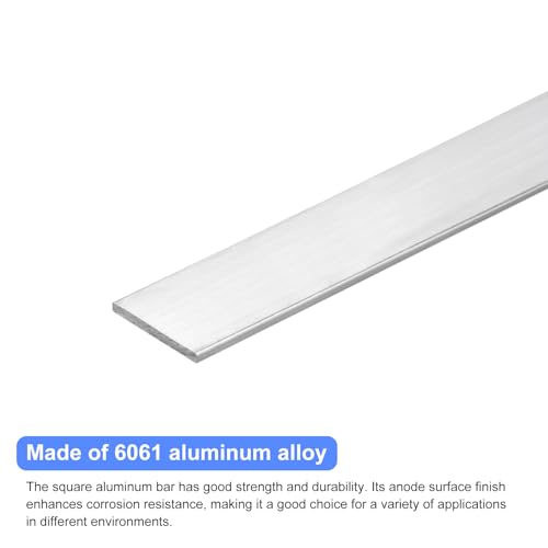Image of uxcell Square Aluminum Flat Bar, 2Pcs 1 /8 inch Thick 1.4 inch Width 12 inch Length Square Aluminum Bar 6061 Aluminum Flat Plate, 3 x 35 x 305mm T6511 Solid New Mill Stock for Industrial Building