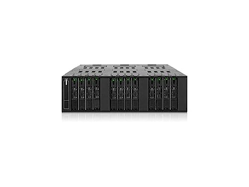 ICY DOCK フルメタル 12ベイ M.2 SATA SSD モバイルラック 外付け5.25インチドライブベイ (SFF-8612) | ToughArmor MB872MP-B