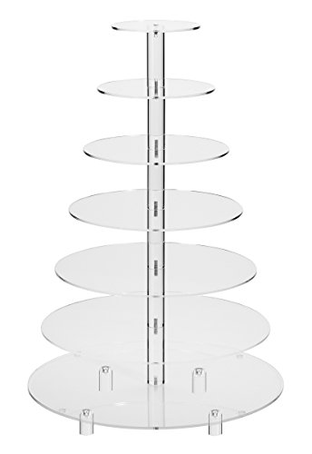 Jusalpha 7 Tier Round Acrylic Glass Cupcake Stand-cake stand-dessert stand, cupcake Tower 7