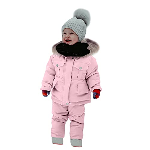 1‐5t Toddler 2pc Ski Snowsuit Set Kids Puffer Jacket Winter Coat Snow Pants Bib Baby Girl Boy 𝐖aterproof Snow Pants3