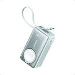 Anker MagGo Power Bank for Apple Watch, Officially Certified 10,000mAh Compact Portable Charger with Built-In USB-C Cable, 35W Max Battery Pack, For iPhone 16/15 Series, iPad, AirPods, and More
