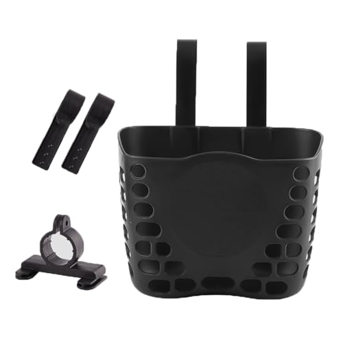 LIFTATAPA Kids Bike Basket, Children’s Bicycle Basket with Adjustable Straps Bike Front Basket for Boys Girls Kids,Strong Load Bicycle Handlebar Basket for Outdoor Cycling (Black), Medium