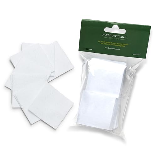 Pack of 100 Farm Cottage Brands 2 inch square Cleaning Patches for .30, .308