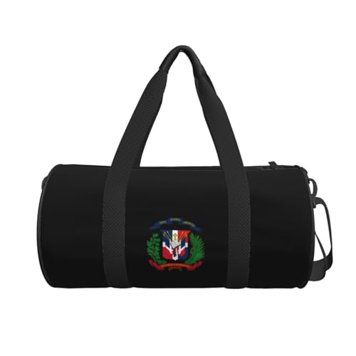 Coat of arms of the Dominican Republic Convertible Garment Bag with Shoulder Strap, Carry on Garment Duffel Bag for Men Women - Rolling Foldable for Travel Luggage Bags (Black)2