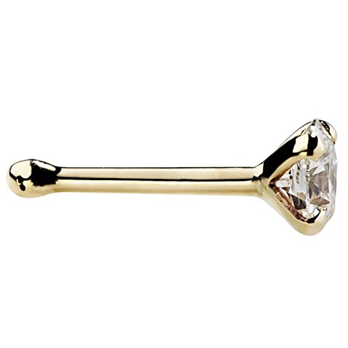 Freshtrends Cubic Zirconia Nose Stud - Nickel-Free 14K Yellow Gold Gold Nose Ring - 1.5Mm, 2Mm, 3Mm Cz 18 Gauge (3Mm) #TOP2