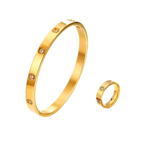 DGUSO Armreif Gold - Edelstahl Armband Mit Zirkonia Für Frauen
