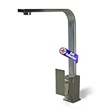 Soft Collection Venice Square Modern Kitchen Mixer Taps Monobloc Single Lever Faucet (Brushed Steel)