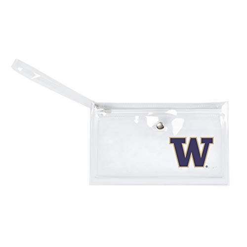 Image of NCAA Washington Huskies Unisex Ncaancaa Ticket Wristlet, Clear, 9 inch by 5.25 inch