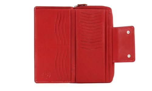 Bugatti Vertice Women's Wallet Large Leather 24 Cards, red, L, Contemporary2