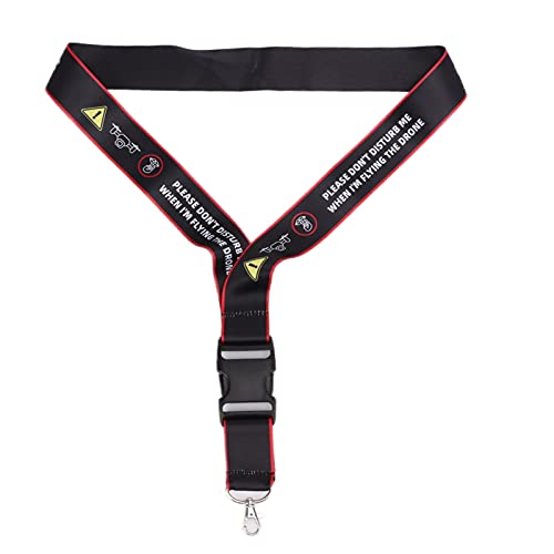  VGEBY Cordino per Telecomando, Cinturino per Supporto Appeso Telecomando Avvertenza di Sicurezza Cordino per Collo Drone Telecomando per FPV per Phantom 3/4(Nero Rosso) Accessori per