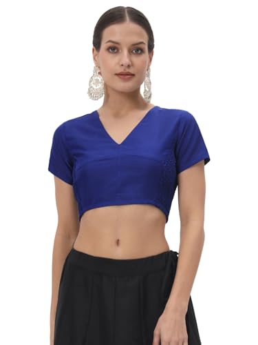 Image of studio rasa Women's Silk Blend Stretchable Blouse for Festive Wedding Party