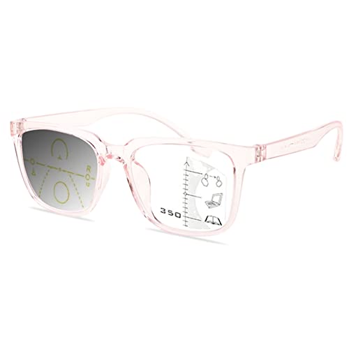 Modne damskie okulary przeciwsłoneczne z fotochromem, progresywne wieloogniskowe okulary do czytania, elastyczne czytniki komputerowe z ramką TR (kolor: brązowy, rozmiar: 2,25 x)