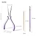 Supper Long Acrylic UV Gel Tips Sculpture Tweezers Clip, C Curve Nail Art Tools Nail Pincher Nipper, Stainless Steel Nail Shaping Tweezers for Manicure with Cuticle Pusher and Sticks (YGJ-008-Purple)