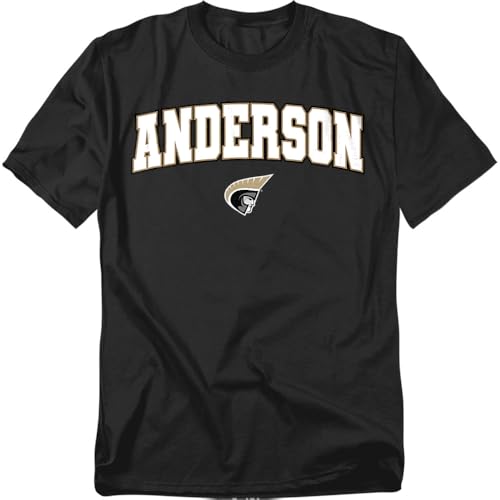 LOGOVISION Anderson University Arch Logo Unisex Adult T Shirt, Black, Large