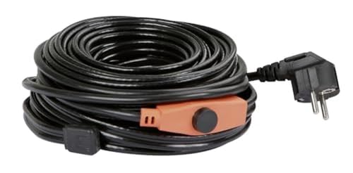 KERBL Frostschutz-Heizleitung mit Thermostat (Länge 37 m, frostfreie Wasserleitung bis -45° C, für Tiertränken, Nicht für Heizungsrohre, Heizleistung 592 W) 223592