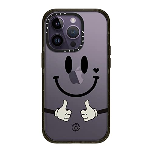 CASETiFY �C���p�N�g iPhone 14 Pro �P�[�X [MIL�K�i���� (4x MIL-STD-810G)/2.5m����̗����������N���A] - Big Smiley By Nathan Bennett - �O���b�V�[ �u���b�N