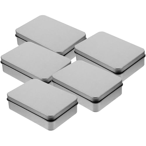 EPIGEIST 5個 蓋付き馬口缶 小型収納ケース ジュエリーや小物整理用 多用途コンパクトボックス 硬貨 ボタン ネイル収納適用