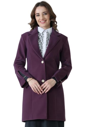 Image of PLAGG Women's Notched Lapel Long Overcoat