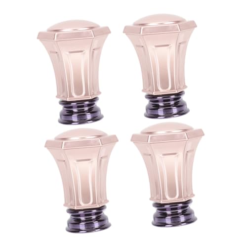 Cabilock 4pcs Rose Gold Decorative Head Finials for Gold Curtain Rods Elegant Vintage Style Finials