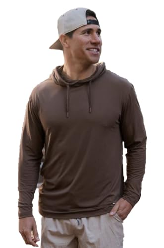 Burlebo Men's Long Sleeve Hoodie Sweatshirt Heather Brown