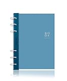 CAGIE Discbound Notebook, A5 Notebooks with Removable Pages 100 gsm, Small Notebook 5x7 College Ruled for School with Poly Cover, 100 Pages Discbound Planner for Work, Travel, Note Taking, Blue
