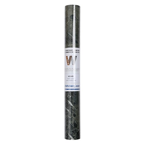 Wallstickery Marble Paper for Counter top Faux Black Green Granite Wallpaper Gloss Self Adhesive Sticky Stone Look Wall Stickers Removable Peel and Stick Kitchen cabinets