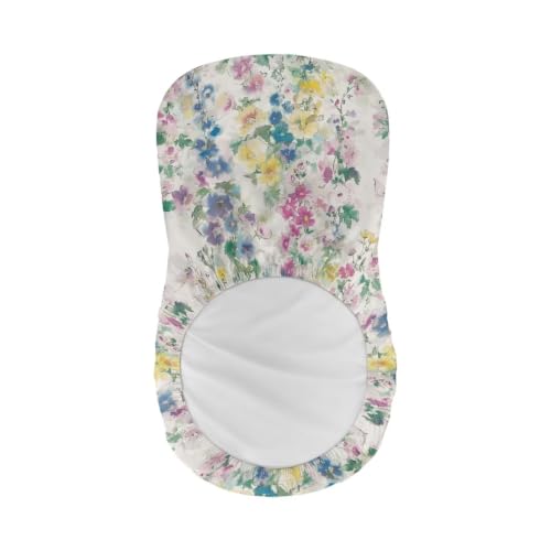 Image of Colorful Flowers Bar Stool Cover Stretch Counter Stools Pub Chair Slipcover for Dining Room Removable Anti-Scratches Spills Chair Covers for Dining Room Chairs Set of 4