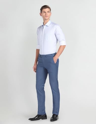 Image of Arrow Men Slim fit Cotton Checked Long Sleeves Cutaway Collar Shirt