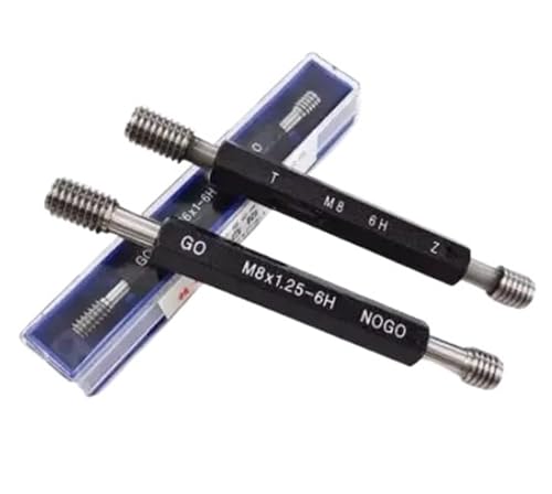 Plug Gauge, Go and No, Metric Thread, 6H Standard, Check Tolerances Measurement Tool, Test M1.0 to M20 (M22X2) miniatura 1