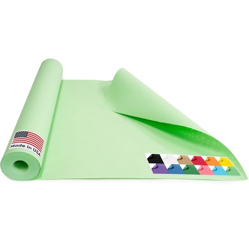Image of USA Made 18 inch x 1200 inch Light Green Paper Roll, 45 lbs Thickness, Kraft Paper for School, American Quality Colored Kraft Paper Roll, Bulletin Board - Non-Toxic, Odorless, Safe for Kids | American Quality Colored Kraft Paper for School, Bulletin Board, Arts & Crafts - Odorless, Non-Toxic, Safe for Kids