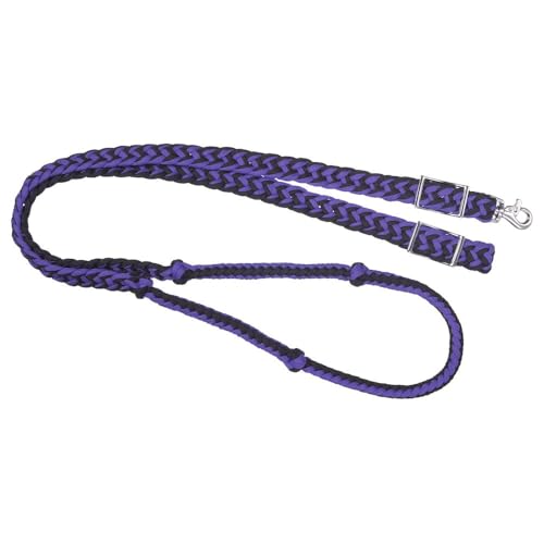 Tough 1 Knotted Cord Roping Reins Purple/Black