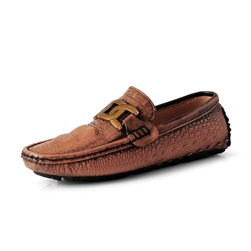 Men’s Premium Leather Penny Loafers - Heritage Design, Slip-On Elastic Collar, Non-Marking Boat Sole Driving-Ready Thin Forefoot - for Casual, Business & Maritime Adventures