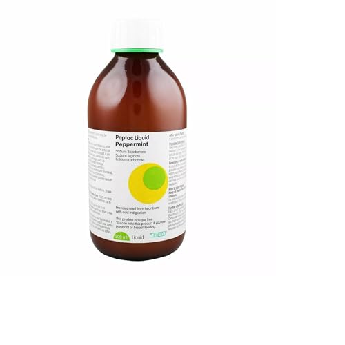 Peptac Liquid Peppermint 500 ml Sugar-Free Indigestion Relief - Free Measuring Cup - Fast-Acting Heartburn Indigestion Acid Reflux and Nausea Relief