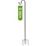 ALNINEⅨ 48/60/76/92 Inch Shepherd Hook for Outdoor - Single Hook with 5 Leg Ground Base, Paint Spray Coated Plant Hanger for Bird Feeders, Flower Baskets & Lanterns (1, 48 inch)
