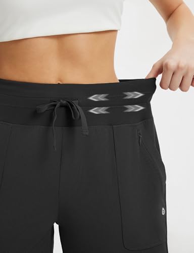 baleaf Women's 7" Athletic Running Shorts Long Workout Shorts High Waisted Quick Dry 4 Zipper Pockets UPF50+4