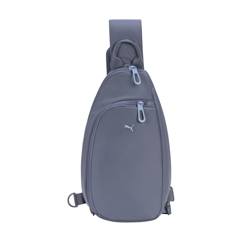 Image of PUMA Women's Myriad Sling, Sporty Hands-Free Bag with Reversible Strap & Dual Compartments, Grey Sky /Snow Mountain Blue, One Size