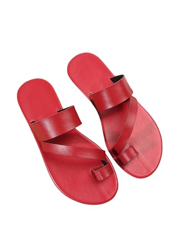 GORGLITTER Women's Strappy Open Toe Flat Sandals Dressy Criss Cross Slip On Slide Shoes