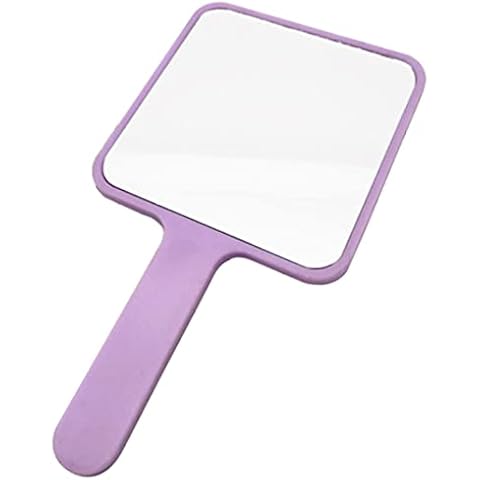 Yeory Hand Mirror, Square Makeup Mirror, Hand Held Mirror, Hairdressers Compact Mirror, Vanity Mirror Purple Cover