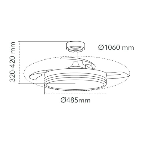 wonderlamp - Ventilador LED aspas plegables Surpino Blanco 45W con Memoria de encendido y Mando a distancia CCT Regulable - imagen 5