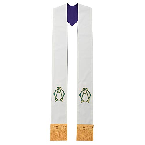 BLESSUME Church Priest Reversible Stole with Tassels