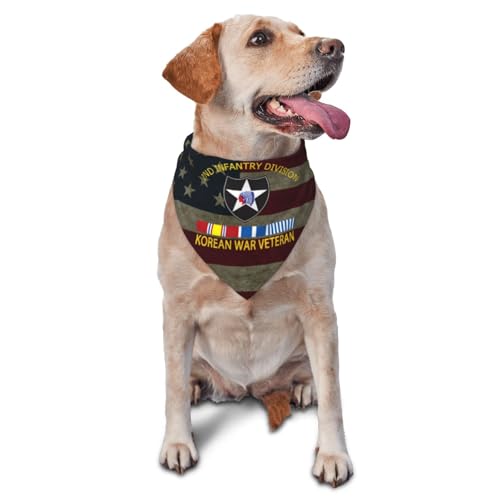 2nd Infantry Division Korean War Veteran Dog Scarf Pet Bandana Cat Pet Bibs