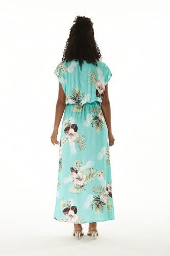Image of Hawaii Hangover Women's Hawaiian Cap Sleeve Maxi Dress Signature Prints